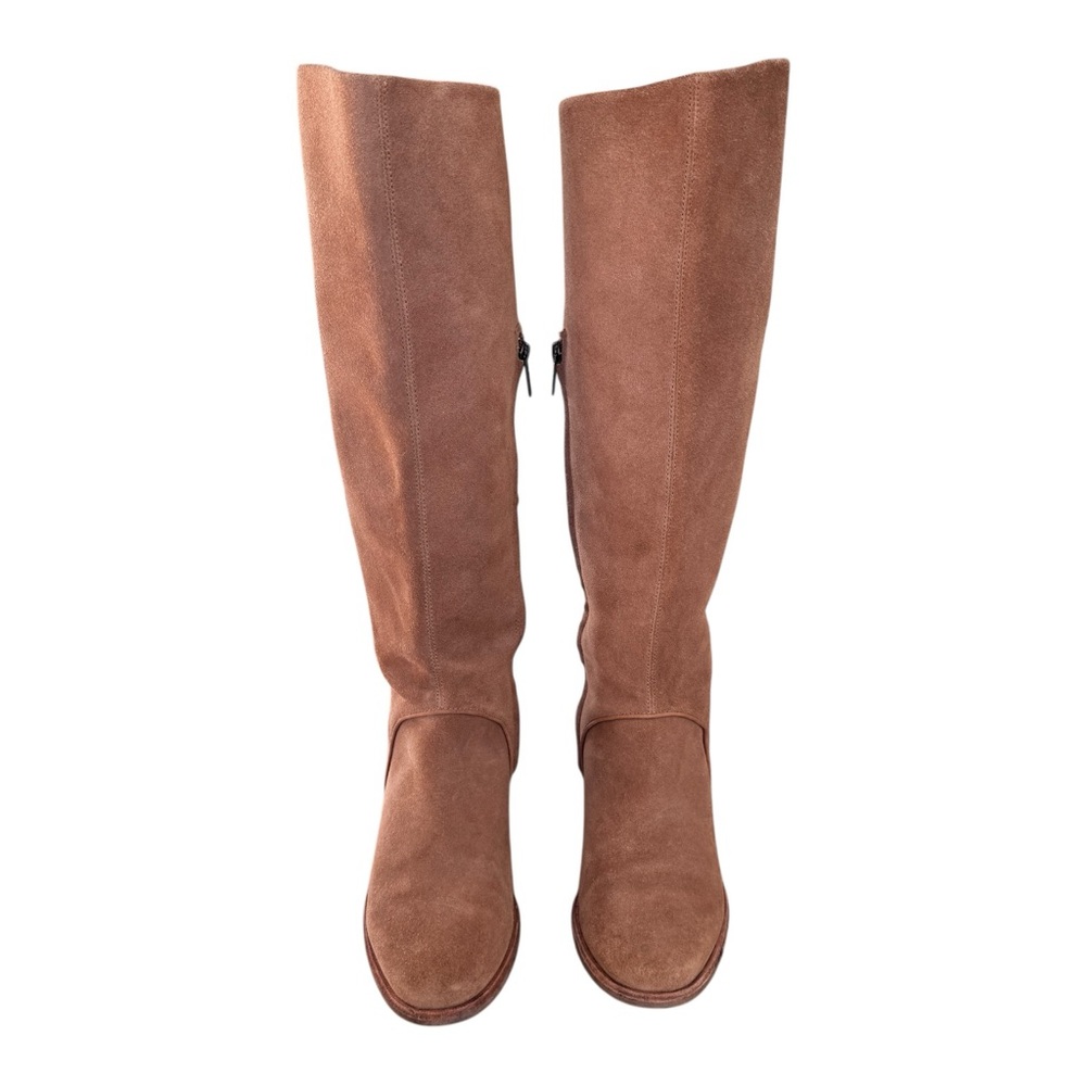 UGG Daley Chestnut Brown Tan Boots Suede 8 Tall Knee‎ High Zip-Up Riding Style